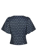 Anela Dot Blouse - Navy