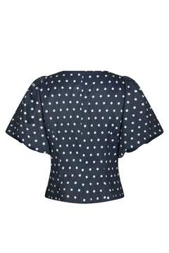 Anela Dot Blouse - Navy