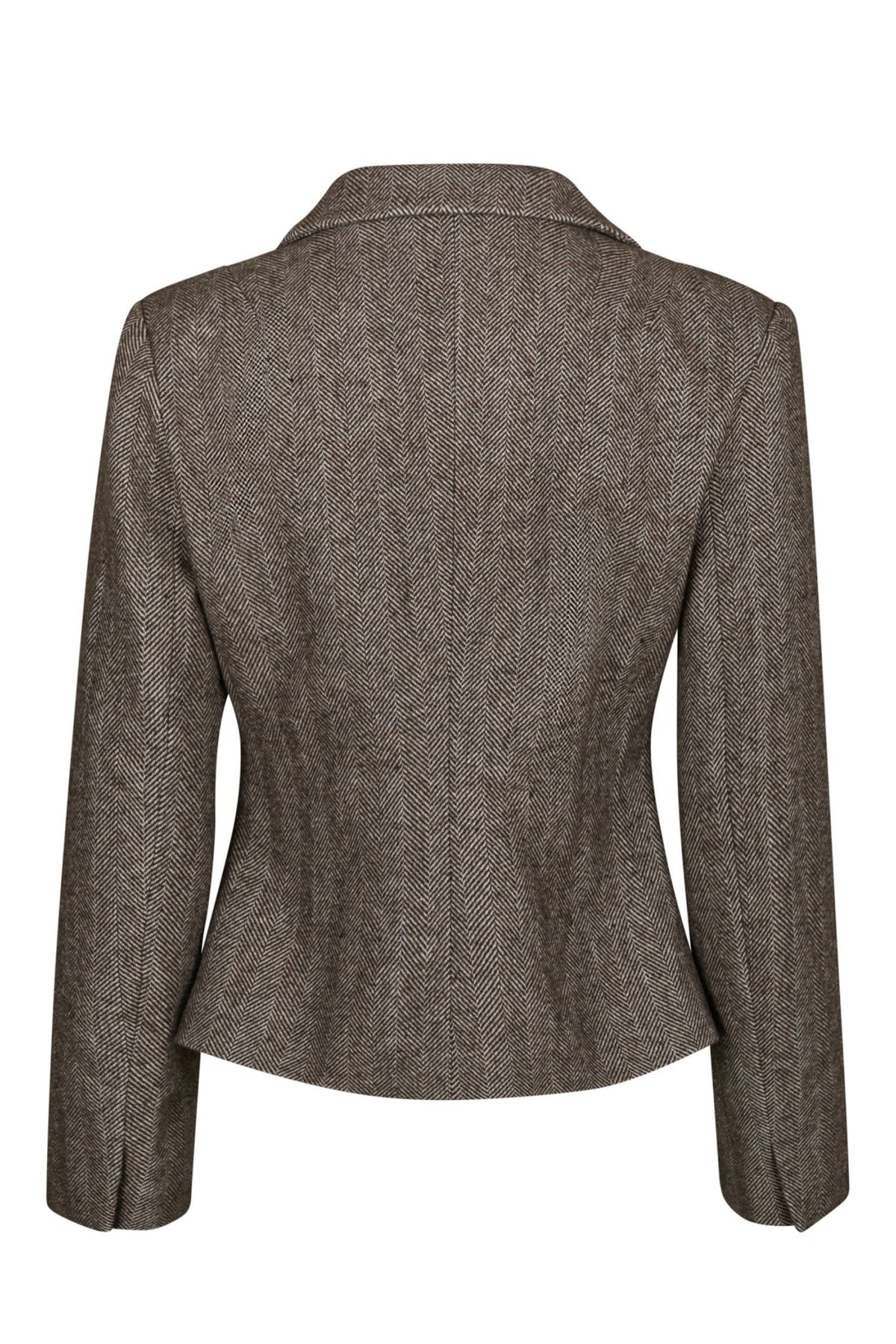 Valia Herringbone S Blazer - Mörkbrun