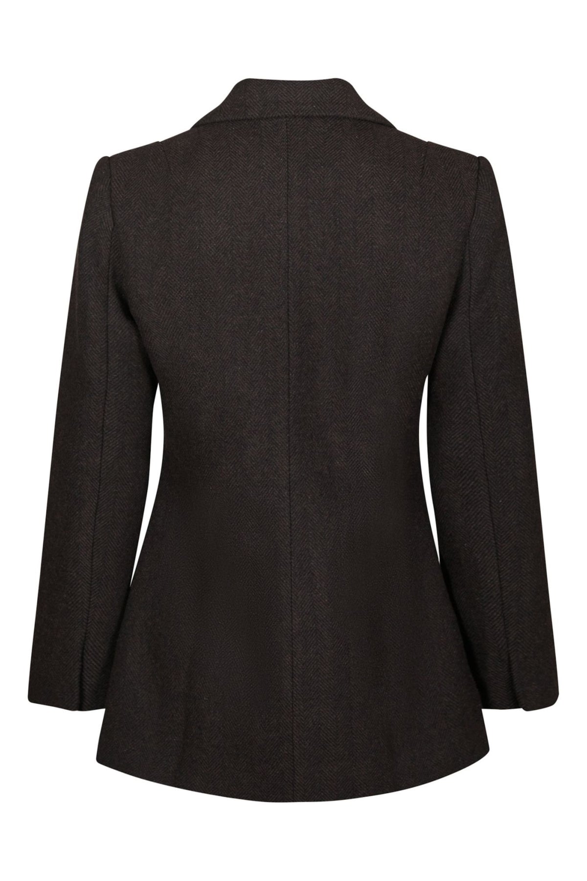 Bowie Herringbone F Blazer - Dark Brown