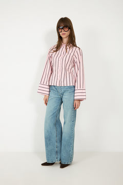 Rosa Wide Stripe Shirt - Light Pink