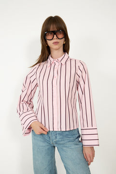 Rosa Wide Stripe Shirt - Light Pink