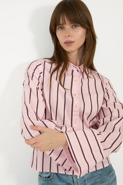 Rosa Wide Stripe Shirt - Light Pink