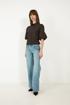 Ismara Solid Shirt - Dark Brown
