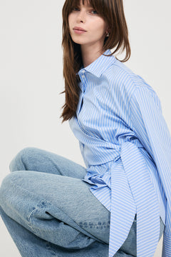 Helisa Stripe Shirt - Light Blue