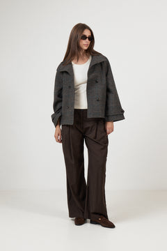 Munet Check Jacket - Dark Grey