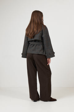 Munet Check Jacket - Dark Grey