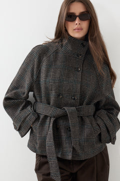 Munet Check Jacket - Dark Grey