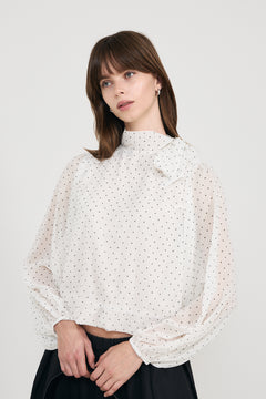 Dorellie Dot Blouse - Off White
