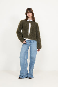 Amelia Chunky Cardigan - Moss Green