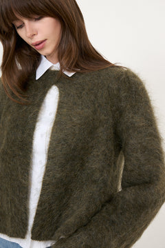 Amelia Chunky Cardigan - Moss Green
