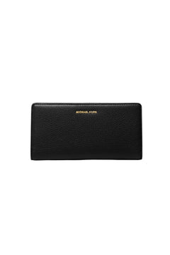 Bryant Large Pebbled Leather Snap-Front Wallet - Black