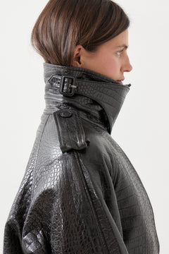 Majorstuen Trench Short - Black Croc