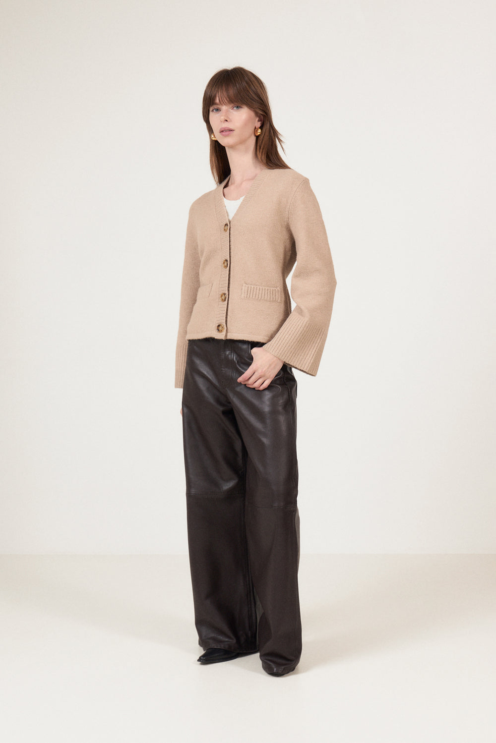Pixie Knit Cardigan - Warm Grey