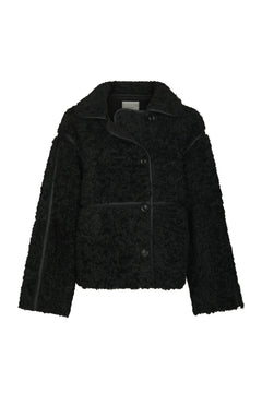 Castor Faux Fur Jacket - Black