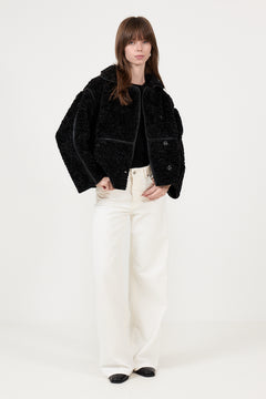Castor Faux Fur Jacket - Black