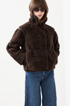 Castor Faux Fur Jacket - Dark Brown