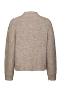 Taura Fluffy Knit Cardigan - Beige Melange