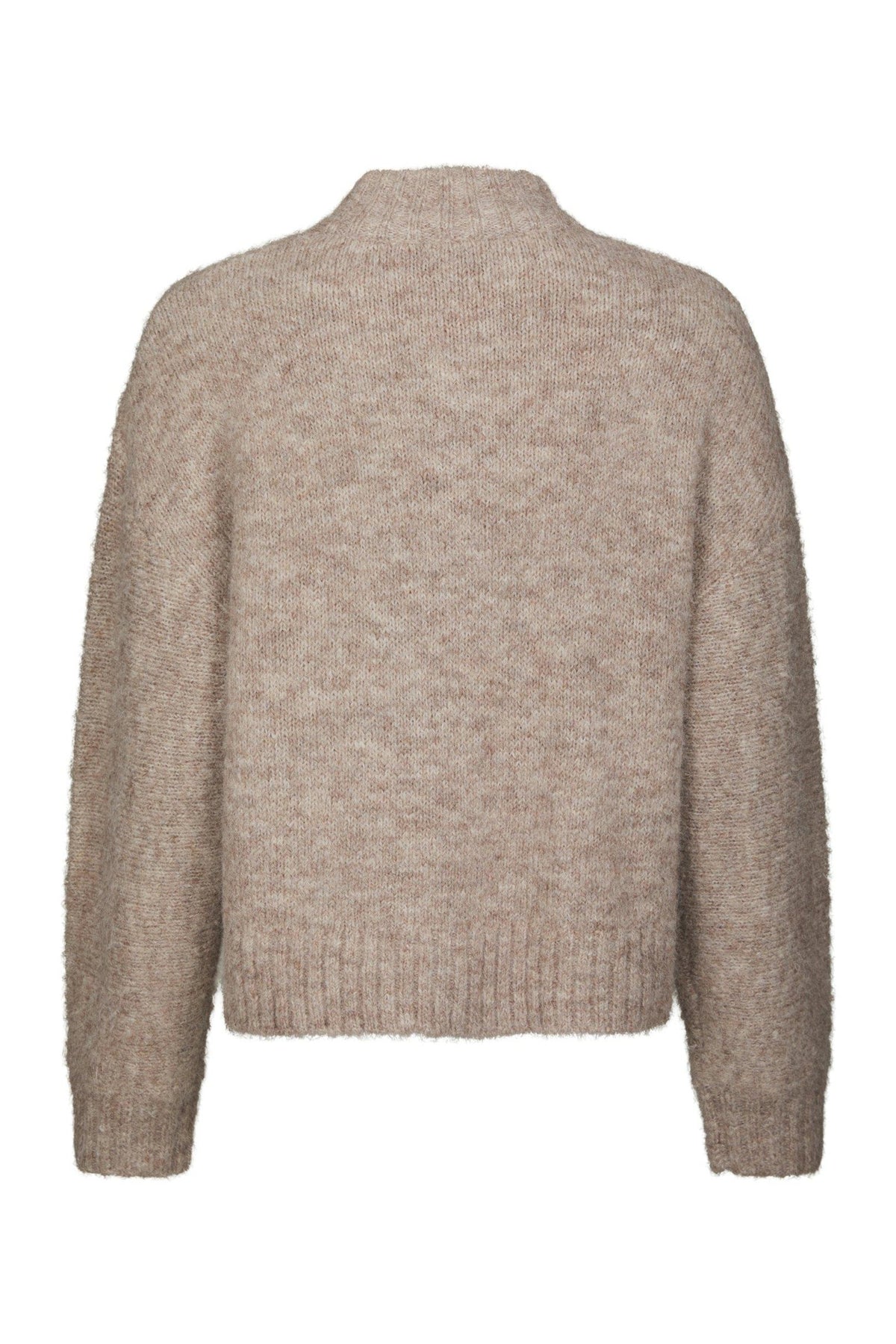Taura Fluffy Knit Cardigan - Beige Melange