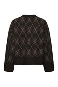 Kick Check Knit Blouse - Dark Brown