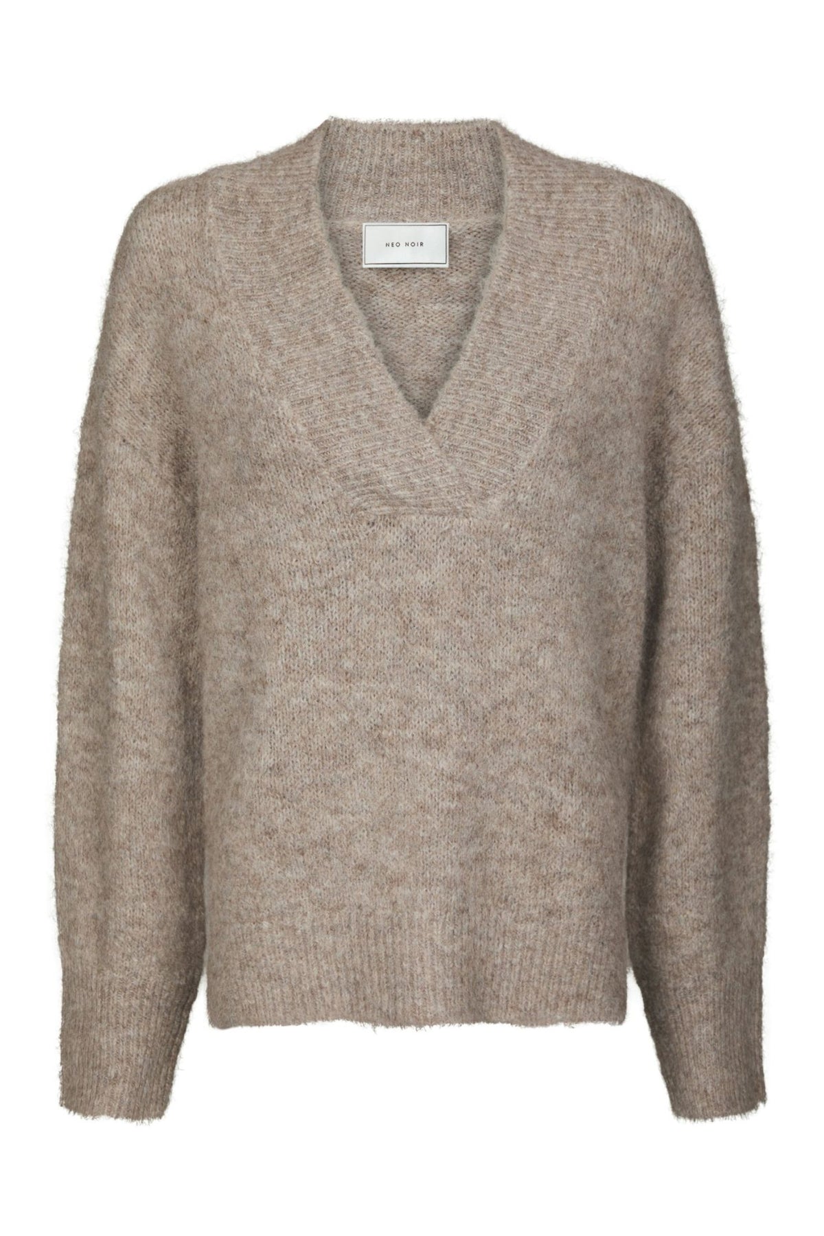 Melli Fluffy Knit Blouse - Beige Melange