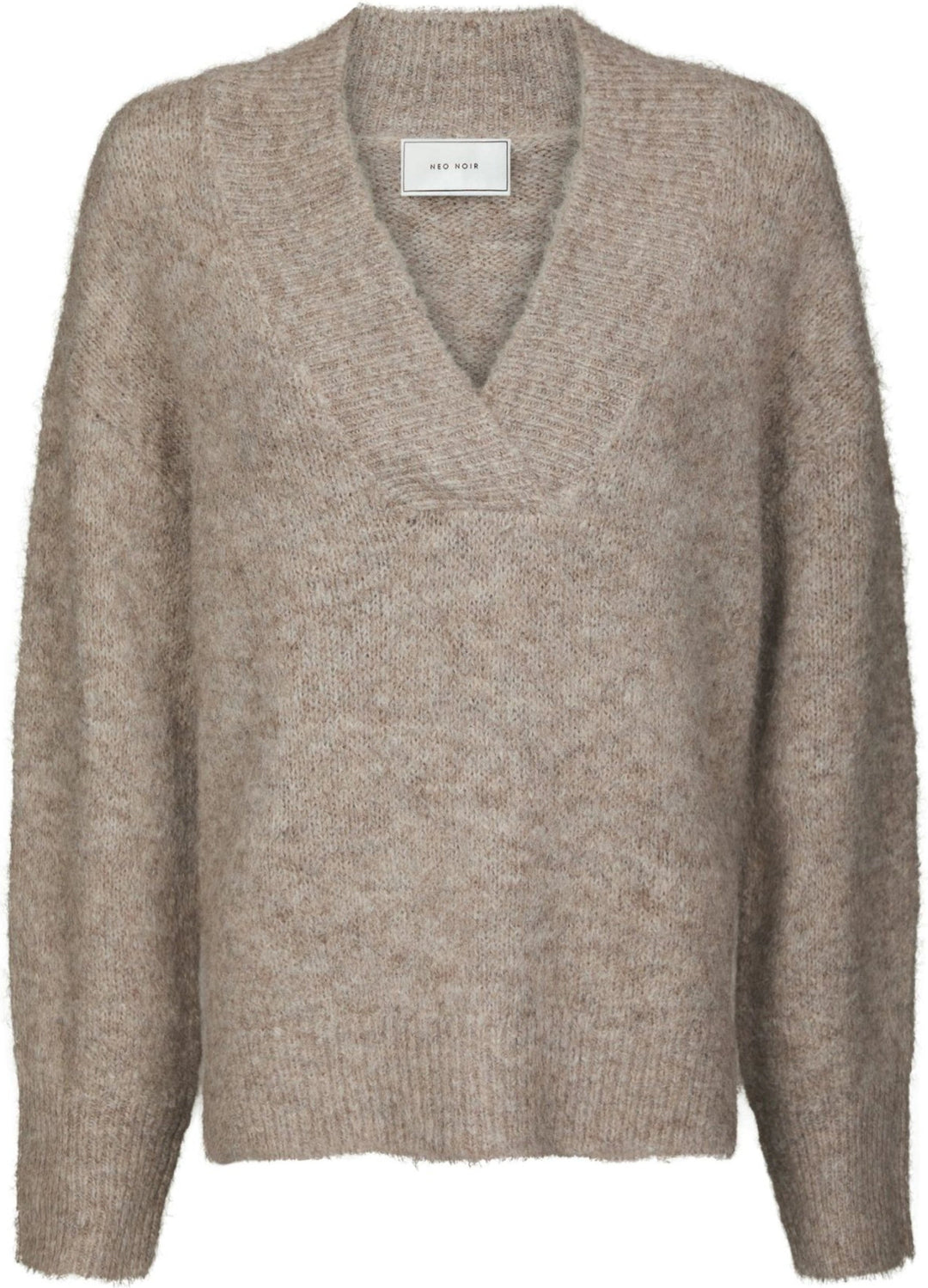 Melli Fluffy Knit Blouse - Beige Melange