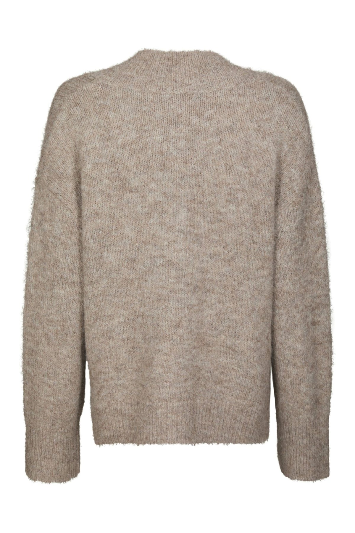 Melli Fluffy Knit Blouse - Beige Melange