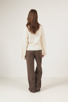 Ramera Fluffy Knit Cardigan - Off White