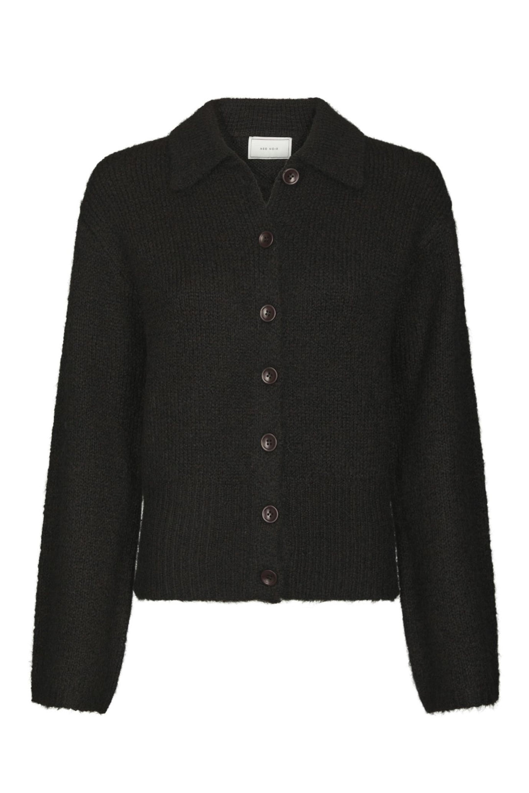 Ramera Fluffy Knit Cardigan - Dark Brown