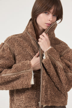 Nida Faux Fur Jacket - Taupe