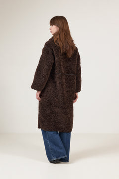 Senta Faux Fur Coat - Dark Brown