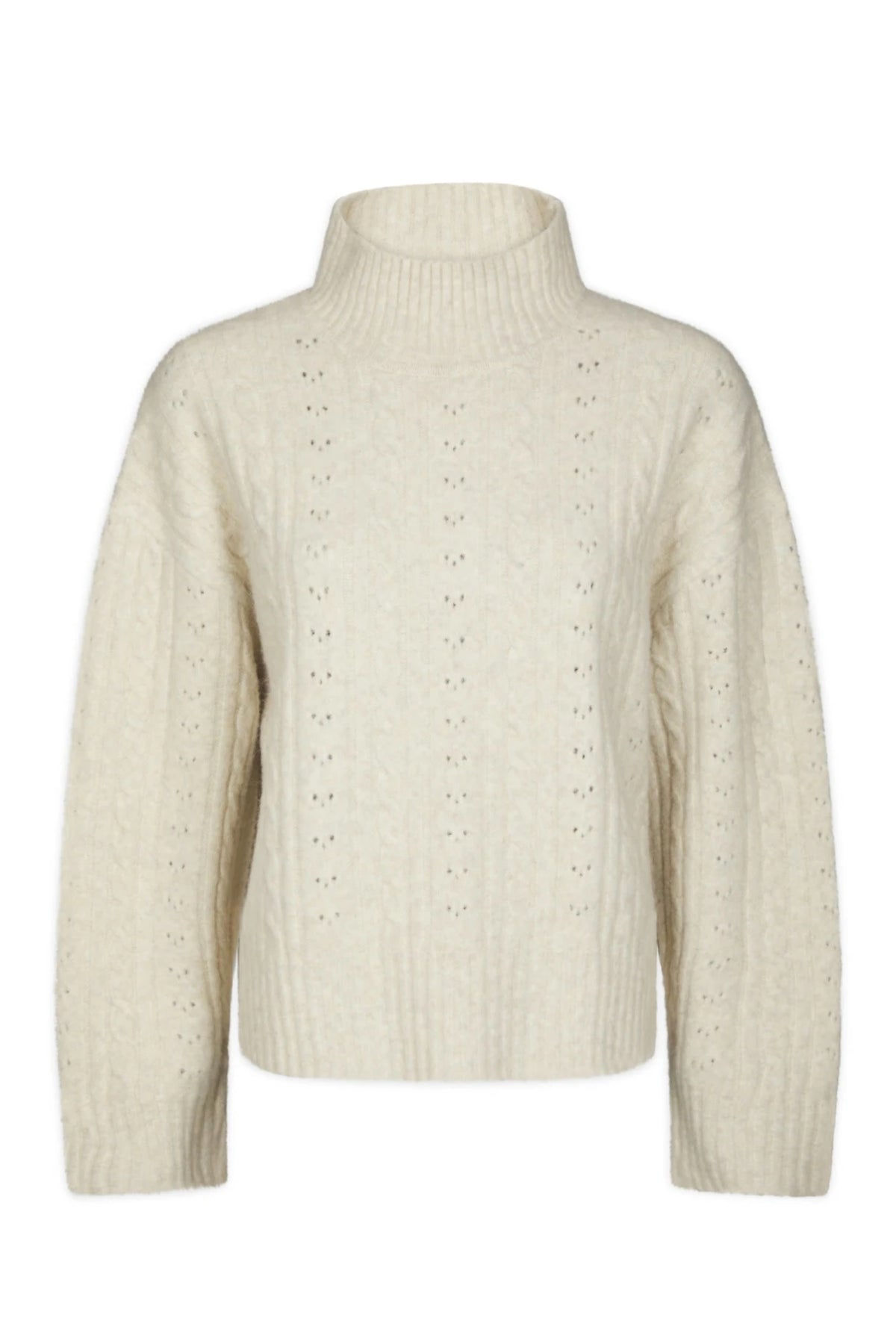 Anda Cable Knit Blouse - Ivory