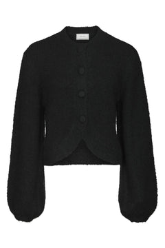 Gio Fluffy Knit Cardigan - Black