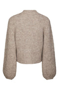 Gio Fluffy Knit Cardigan - Beige Melange