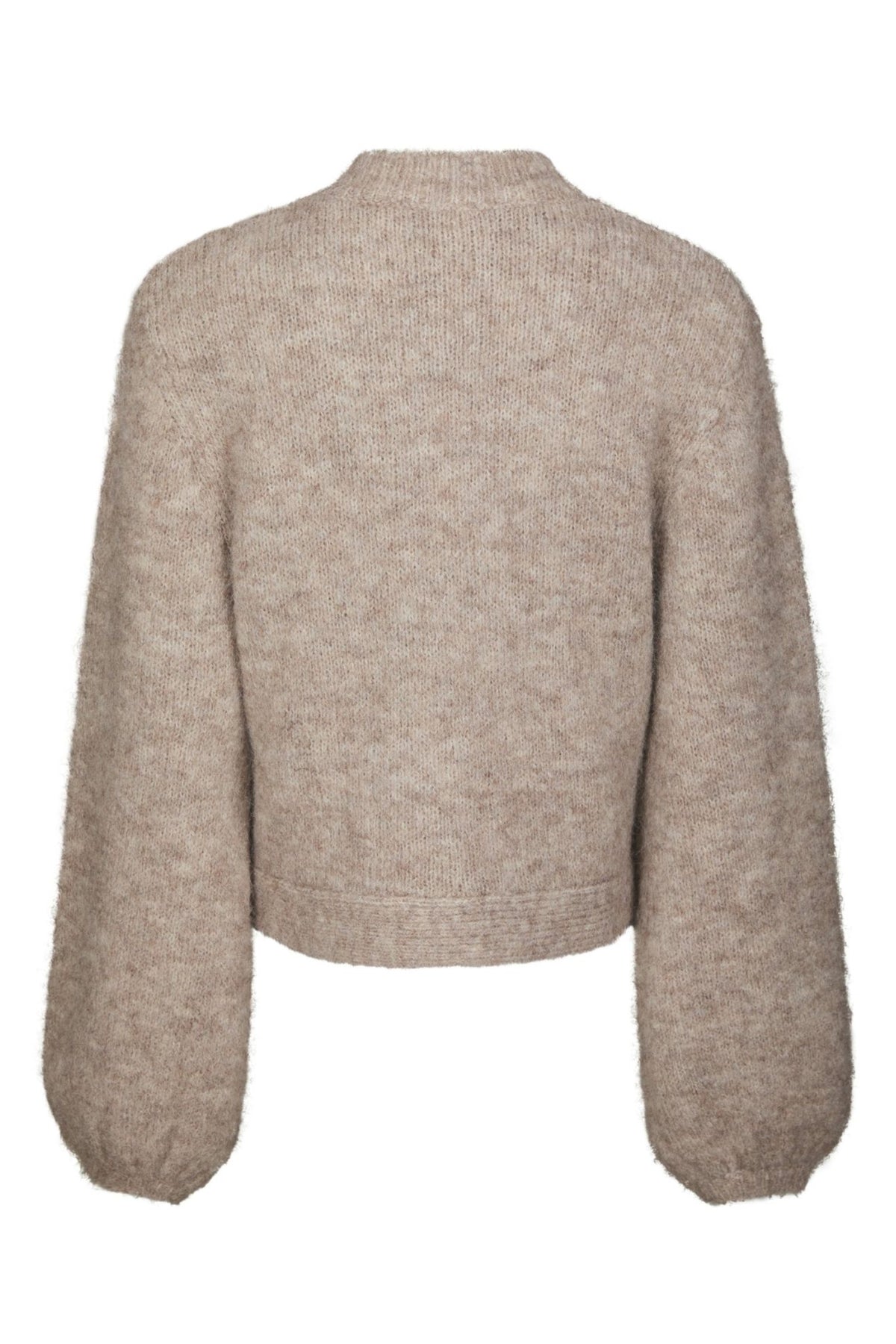 Gio Fluffy Knit Cardigan - Beige Melange