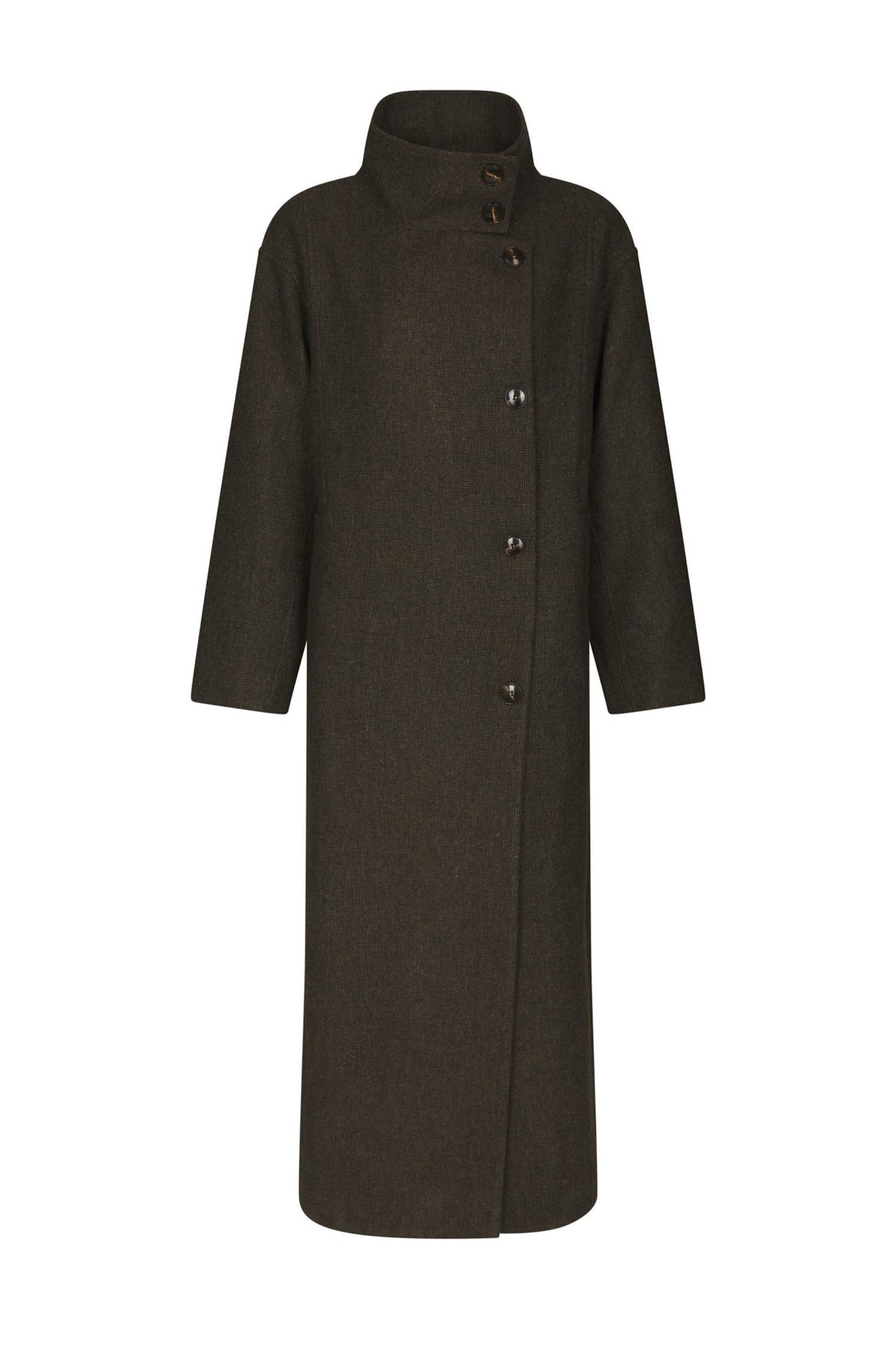 Marcel Mini Check Coat - Brown