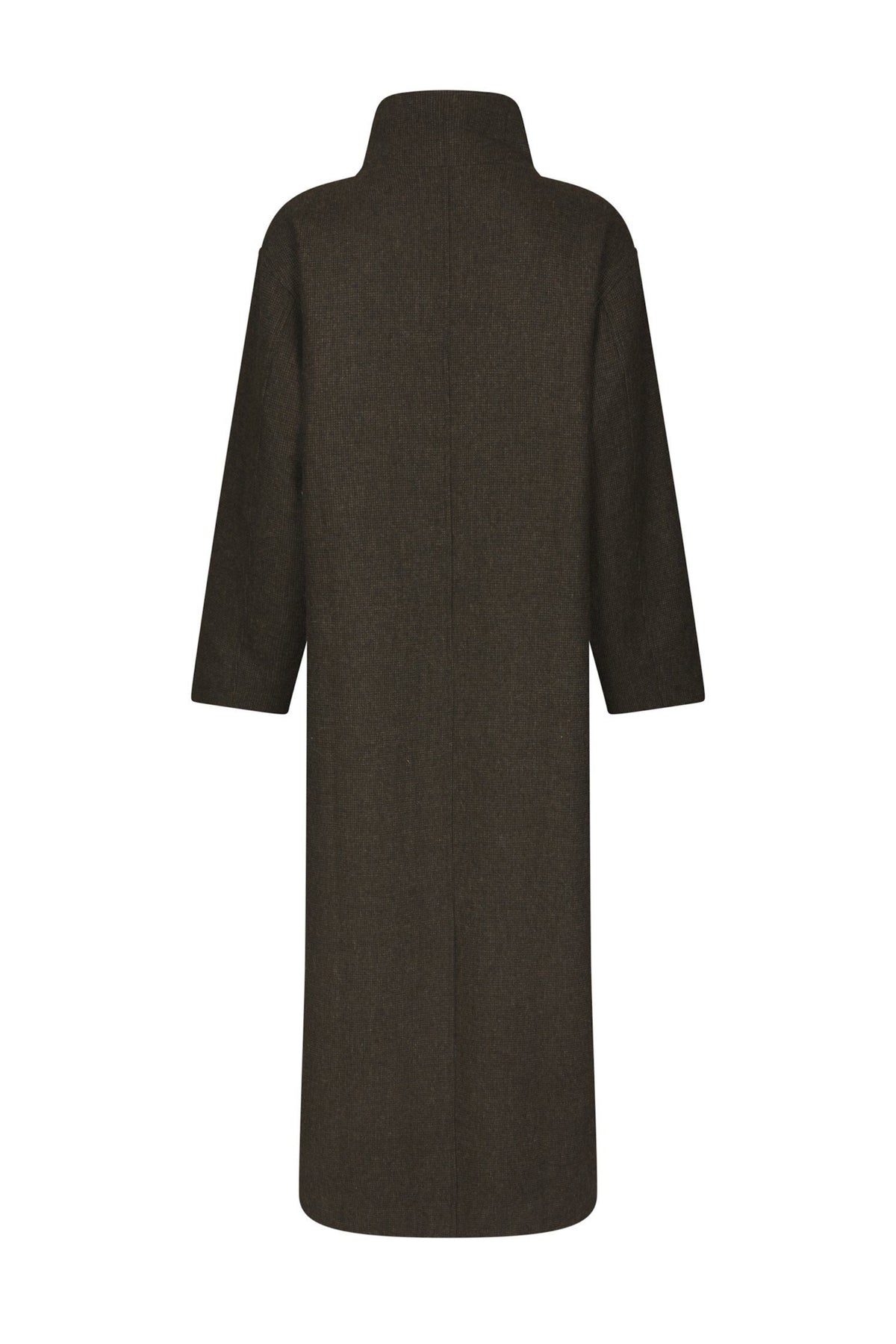 Marcel Mini Check Coat - Brown