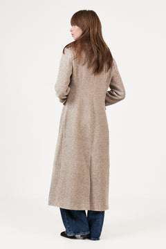 Corina Herringbone Twill Coat - Beige Melange