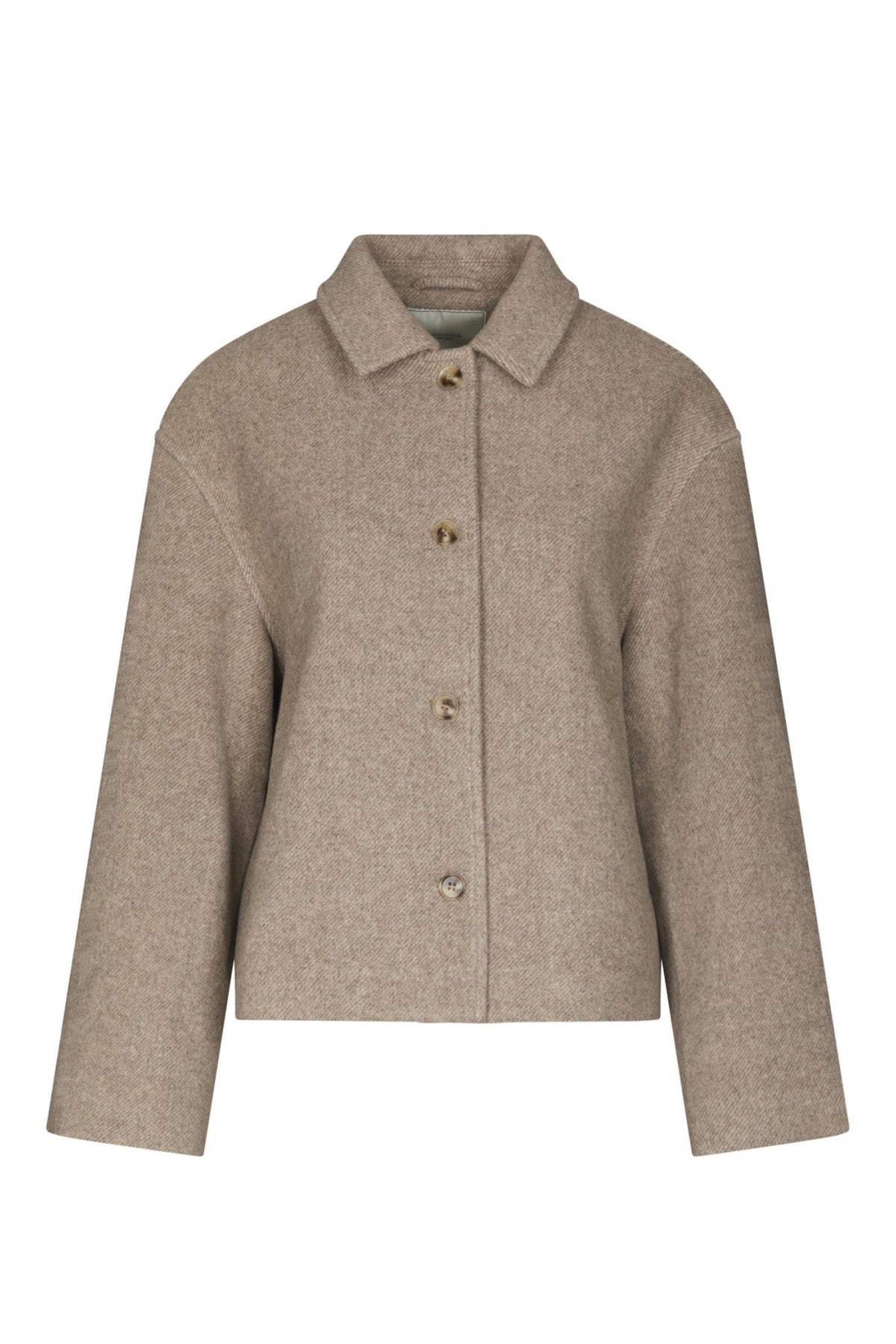 Hamra Herringbone Twill Jacket - Beige Melange
