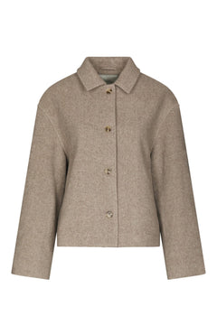 Hamra Herringbone Twill Jacket - Beige Melange
