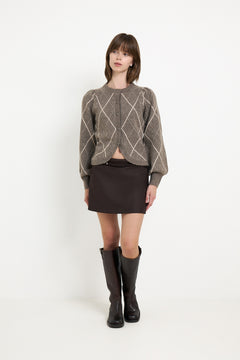 Koteas Check Knit Cardigan - Taupe