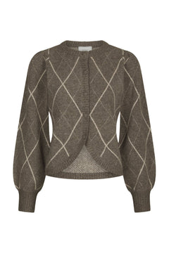 Koteas Check Knit Cardigan - Taupe