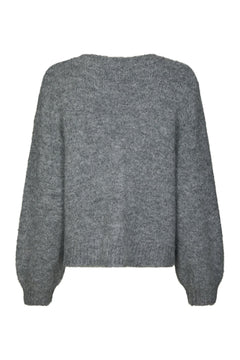 Beleney Small Check Fluff Cardigan - Dark Grey