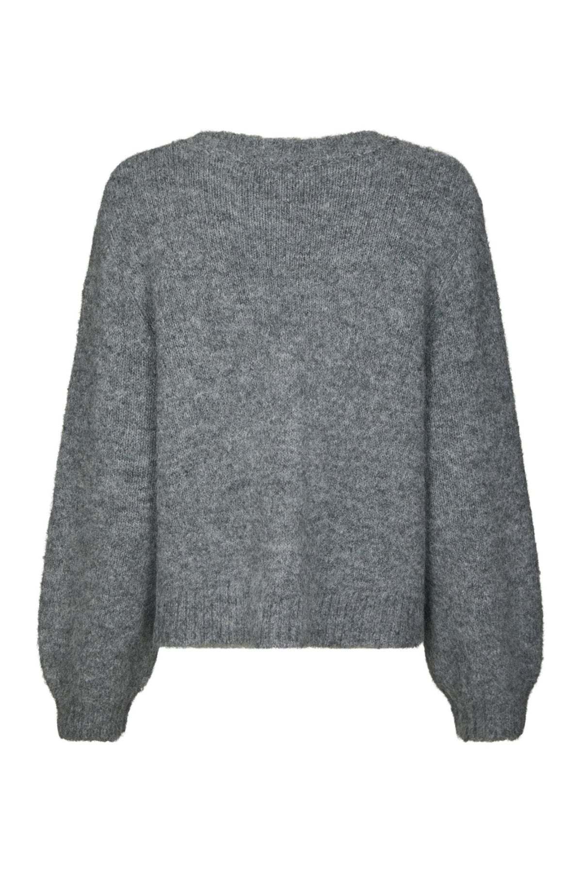 Beleney Small Check Fluff Cardigan - Dark Grey