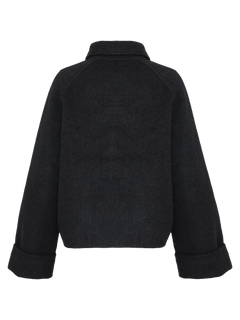 Fiona Short Wool Coat - Dark Grey Melange