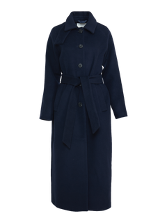 Augusta Maxi Wool Coat - Navy