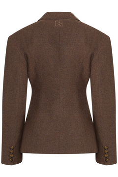 Nicoline Hourglass Blazer - Dark Brown Melange