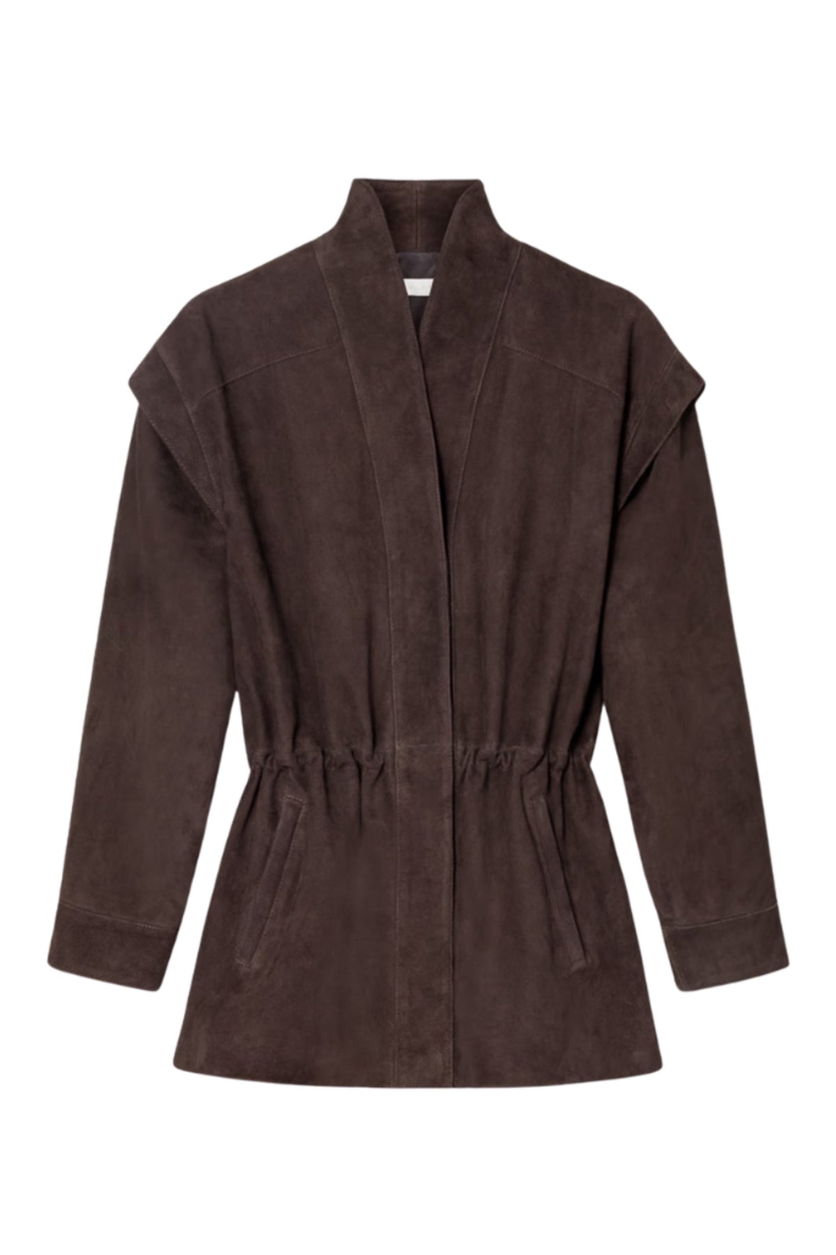Winnie Leather Jacket - Dark Brown Suede