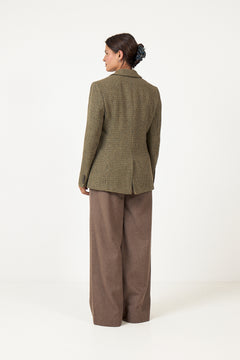 Ava Wool Trouser - Dark Taupe Melange