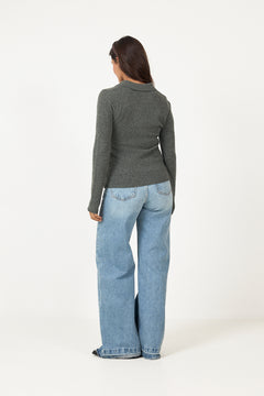 Jolanda Knit - Dark Olive Melange